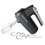 Russell Hobbs Hand Mixer (Electric whisk for baking, 5 Speeds + Turbo Mode, Dishwasher safe chrome beaters & dough hooks, Bowl & heel rest feature, 350W peak power) Desire Matte Charcoal 27151