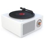 Bluetooth Audio Vinyl Record Player, Wireless Mini Portable Speaker, Multi-function Desktop Mini Player, Support Bluetooth, Card, Audio (Color : White)
