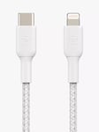 Belkin BoostCharge Braided Lightning to USB-C Cable, 1m, White