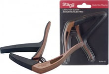 Stagg SCPX-CU DKWOOD Look Curved Trigger Acoustic Or Electric Guitar Capo