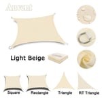 Voile D'ombrage Imperméable,Pare-Soleil De Jardin,Gazébo De Camping,Abri De Voiture Awo2,Piscine,Nuits Uv,Carré,Rectangle,Triangle - Type Light Beige-Square 3x3m