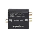 Amazon Basics 192KHz Digital Optical Coax to Analog RCA Audio Converter, ABS, 2 x 1.61 x 1.02 inches