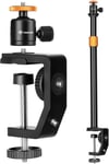 C Clamp Stand Camera Desk Mount avec vis Standard 1/4, rotule et Tige d'extension réglable de 33 à 60 cm pour Vlogging Live Stream Photo Studio Light Photography Filming.[G1422]