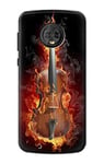 Fire Violin Case Cover For Motorola Moto G6