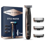 King C. Gillette Style Master, Beard Trimmer, Stubble Trimmer & Electric Shaver with One 4D Blade, Electric Razor for Men with 3 Comb Attachments