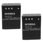 EXTENSILO 2x Batteries compatible avec Rollei Prego dp4200, dp5200, dp6200, DS6 appareil photo, reflex numérique (800mAh, 3,7V, Li-ion)