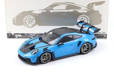 1:18 Minichamps Porsche 911 (992) GT3 Rs Paquet de Weissach Bleu / Foncé Argent