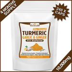 240 HIGH STRENGTH CAPSULES TURMERIC CURCUMIN BLACK PEPPER GARLIC GINGER TUMERIC