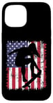 Coque pour iPhone 15 Skateboard Girl Skateboarder Drapeau américain Patineuse Roll 2