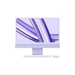 iMac 24-tommer Apple M3 med 8‑kjerners CPU, 10‑kjerners GPU / 24 GB / 512 GB SSD / Magic Mouse og Magic Trackpad / Magic Keyboard med Touch ID / Lilla