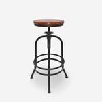 Tabouret de bar vintage industriel réglable avec repose-pieds Klom