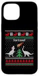 Coque pour iPhone 15 Pull de Noël avec motif dinosaure moche