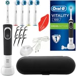 Oral-B Oral-B Vitality 100 svart + 4 huvuden + fodral + gratisprodukter