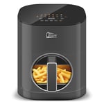 Uten TurboBlaze Air Fryer 5,5 L avec Fenêtre Visuelle, Airfryer XXL, 14 Programmes, Démarrage Différé, Filtre à Huile, 2 Résistance Contrôle Indépendant, Pas Retournement Aliments, Economie Energie