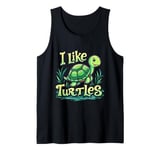 I Like Turtles Cartoon Turtle Tank Top