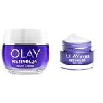 Bundle of Olay Retinol 24 Night Cream Face Moisturiser 50ml + Olay Retinol 24 Night Eye Cream 15ml