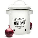 Boite de conservation - Pot de conservation pour oignons - 17 x 22,5 x 14 cm (lxhxp) - Boite alimentaire Capacité 1,6 kg - Crème - Klarstein