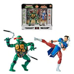 Bandai - Figurines Officielles 15cm Teenage Mutant Ninja Turtles x Street Fighter - Mike VS Chun Li - P81252