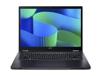 Acer TravelMate P4 Spin 14 TMP414RN-54-TCO - Conception inclinable - Intel Core Ultra 7 - 155U / jusqu'à 4.8 GHz - Win 11 Pro - Intel Graphics - 16 Go RAM - 1.024 To SSD - 14" IPS écran tactile 1920 x 1200 - Gigabit Ethernet - Wi-Fi 6E, Bluetooth - bleu