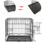 Haloyo - Cage pour Chiens, 2 Portes, Noir, 764753cm Cage de Transport Chien, Lapin, Chiot et Animaux Domestique 30 pouces, en Metal