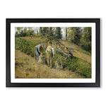 Big Box Art The Harvest by Camille Pissarro Framed Wall Art Picture Print Ready to Hang, Black A2 (62 x 45 cm)