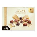 Lindt - Boîte PRESTIGE SÉLECTION Assorti - Assortiment de Chocolats au Lait, Noirs et Blancs - Idéal pour Noël, 345g