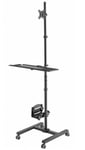 NEOMOUNTS BY NEWSTAR MOBILE WORKPLACE FLOOR STAND (MONITOR, KEYBOARD/MOUSE & PC) 10-32" BLACK (FPMA-