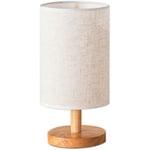 Aorsher - Lampe de table de chevet, 2 options de couleur Lampes en bois massif avec abat-jour en tissu Lampes de chevet pour salon, chambre d'enfant,