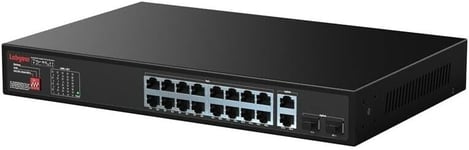 Labgear 16 Port Gigabit PoE Network Switch, 300m Range Unmanaged High-Speed