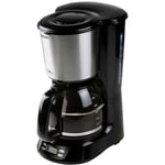 DO1065K Cafetière noir, acier inoxydable Nombre de tasse=12 écran, minuteur, verseuse en verre - Domo