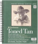 Pro-Art Strathmore 412-9 400 Series Toned Tan Sketch Pad, 23cm x 30cm Wire Bound, 50 Sheets