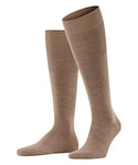 FALKE Men's Airport M KH Wool Cotton Long Plain 1 Pair Knee-High Socks, Brown (Nutmeg Melange 5410), 5.5-6.5