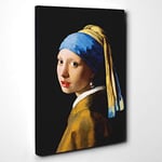 Big Box Art Johannes Vermeer The Girl with The Pearl Earring Canvas Wall Art Print Ready to Hang Picture, 30 x 20 Inch (76 x 50 cm), Multi-Coloured