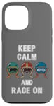 Coque pour iPhone 13 Pro Max Casques rétro vintage, Go Kart Car Racing, Keep Calm & Race On