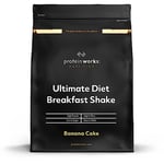 Protein Works - Ultimate Diet Breakfast Shake , Low Calorie Breakfast Shake , High Protein , Low Sugar Breakfast , 9 Servings , Banana Cake , 500g