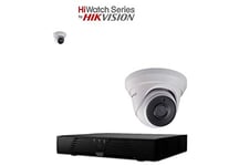 HiWatch HDTVI-2XTURRET40M-KIT-NOHDD TVI Security Camera System with 4CH HD DVR and 2 x 2.1 MP 1920 x 1080p CCTV Turret Kit, White