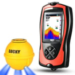 Lucky Rechargeable Wireless Sonar Fish Finder + Attractive Lamp 125Khz.147Feet