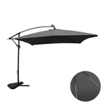 Parasol LED déporté carré 3x3m gris SOLENZARA NEON degrés Parasol LED déporté carré 3x3m gris SOLENZARA NEON