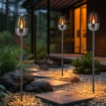 Lampe Solaire Spots à Encastrer D'Extérieur Pointe LED Jardin de Terrasse 3er