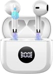 Wireless Earbuds, Bluetooth 5.3 Headphones in Ear with 4 ENC Noise Cancelling Mic, Bluetooth Earbuds 40H Playtime, 2024 HiFi Stereo Deep Bass Wireless Earphones, IP7 Waterproof USB-C Fast Charge White