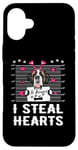 iPhone 16 Plus I Steal Hearts Valentine St Bernard Dog Funny Valentines Day Case