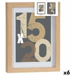 Giftdecor - Porte photos mural Naturel verre Bois mdf 20,5 x 2,5 x 26,5 cm (6 Unités)