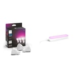 Philips Hue White & Colour Ambiance Smart Spotlight 3 Pack LED [GU10 Spotlight] & Play White and Colour Ambiance Smart Light Bar Extension