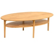 Egil Soffbord Oval 135x70 cm med hylla Oiled Oak (54 cm)