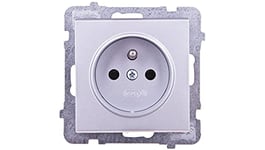 Ospel GP-1RZ/m/38 Socket Silver IP20, 16 A 71 mm 38 mm 71 mm