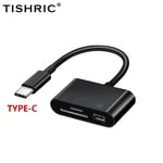 TISHRIC USB TF Lecteur de carte SD Micro USB/Type C Adaptateur USB-C Adaptateur de carte mémoire pour Macbook Samsung Huawei XiaoMi Téléphone Ordinateur Portable - Type Black TYPE-C