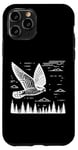 Coque pour iPhone 11 Pro Line Art Oiseau et ornithologue Common Nighthawk