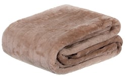 Brandsseller Couverture Douillette en Imitation Fourrure de Vison Plaid de Canapé Couvre-lit Chaud et Doux - 180 x 220 cm Taupe/Beige