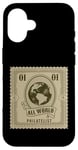 Coque pour iPhone 16 Collectionneurs de timbres amusants Philatélie All World pour homme