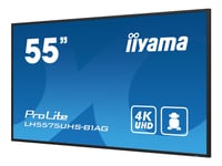 Iiyama Prolite Lh5575uhs-B1ag - 55" Diagonalklasse (54.6" Synlig) Led-Bakgrunnsbelyst Lcd-Skjerm - Intelligent Skilting - Med Built-In Media Player, Sdm Slot Pc - 4K Uhd (2160P) 3840 X 2160 - Black Bezel With Matte Finish